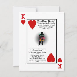 Kung i Hearts Killar Födelsedagsfest inbjudan