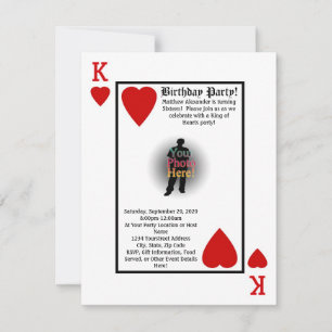 Kung i Hearts Killar Födelsedagsfest inbjudan