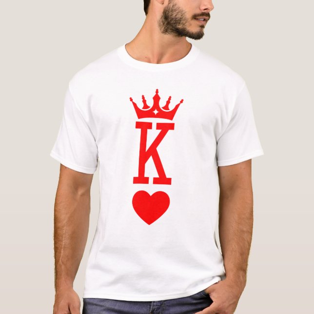 Kung i Hearts Kung Queen Couple Halloween Costume T Shirt (Framsida)
