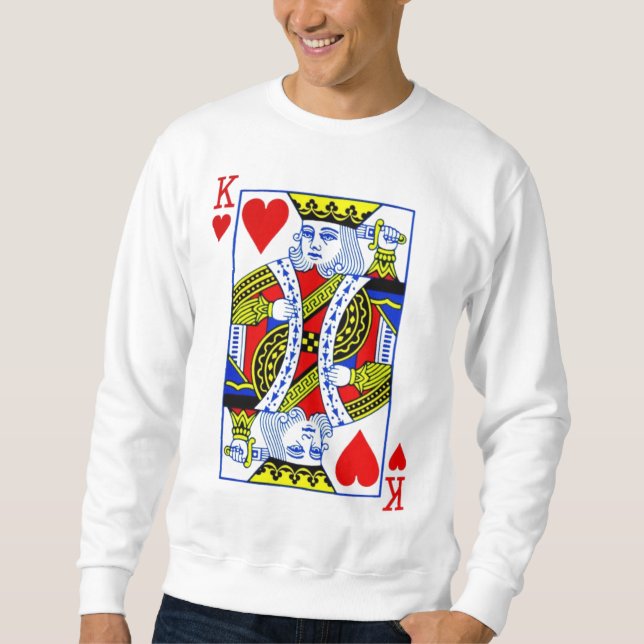 Kung i Hearts Lång Ärmad Tröja (Framsida)