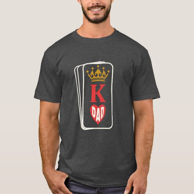 Kung i Hearts Pappa Day Krona T-Shirt (Framsida)