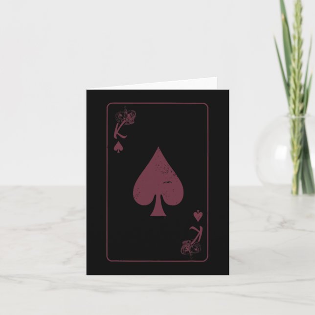 Kung i Hearts Poker Heart Valentines day Kort (Framsida)
