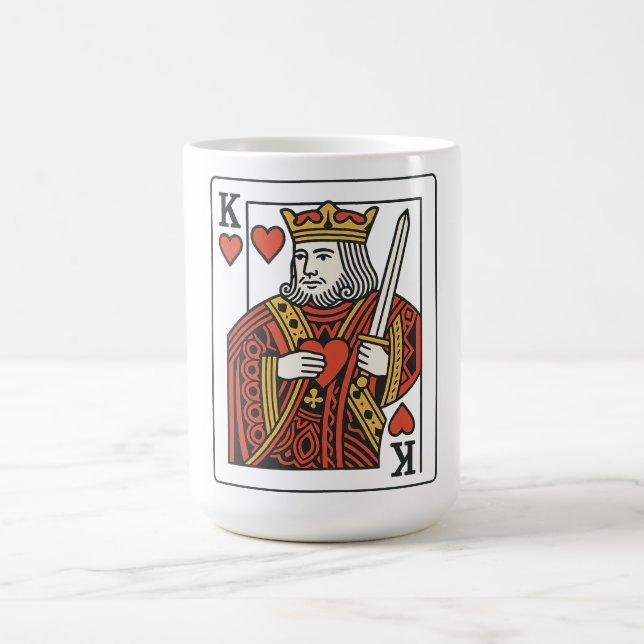 Kung i Hearts - Regal Red & Guld Kaffemugg (Center)