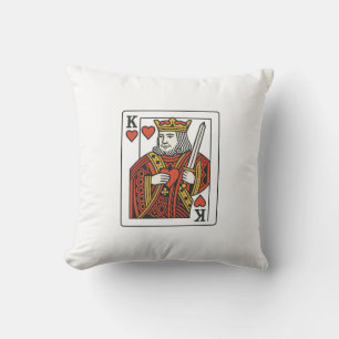 Kung i Hearts - Regal Red & Guld Kudde