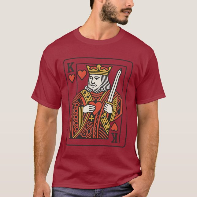 Kung i Hearts - Regal Red & Guld T Shirt (Framsida)