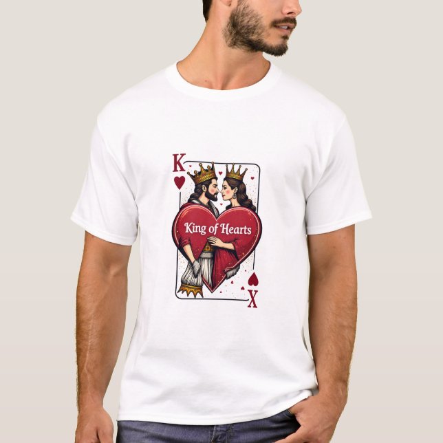 Kung i Hearts - Royalet Kärlek Design T Shirt (Framsida)