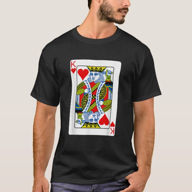 Kung i Hearts uppspelningskort Alla hjärtans dräkt T Shirt (Framsida)