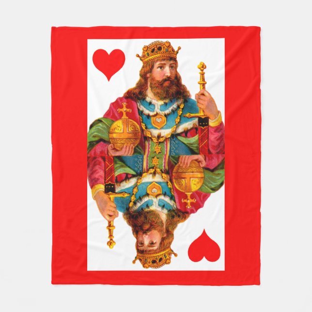 Kung i Hearts-utskriften Fleecefilt (Framsidan)
