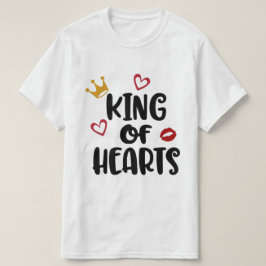 Kung i Hearts Valentindagen Red/White Kärlek T Shirt