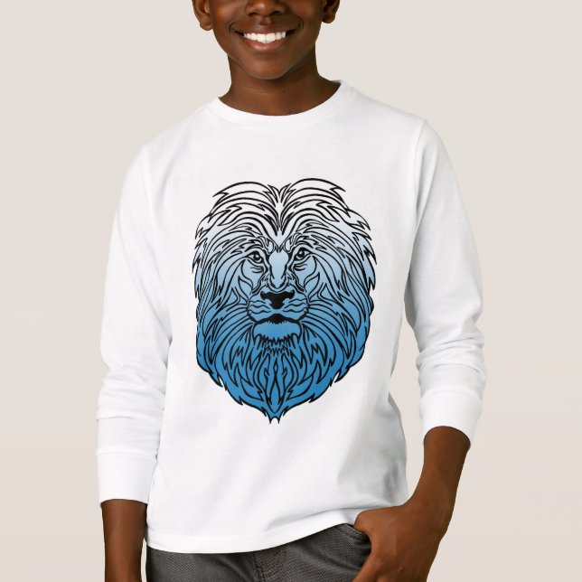 Kung i Jungle, Blue Lejon Boy's T-Shirt (Framsida)