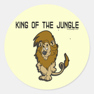 Kung i Jungle Stickers Runt Klistermärke