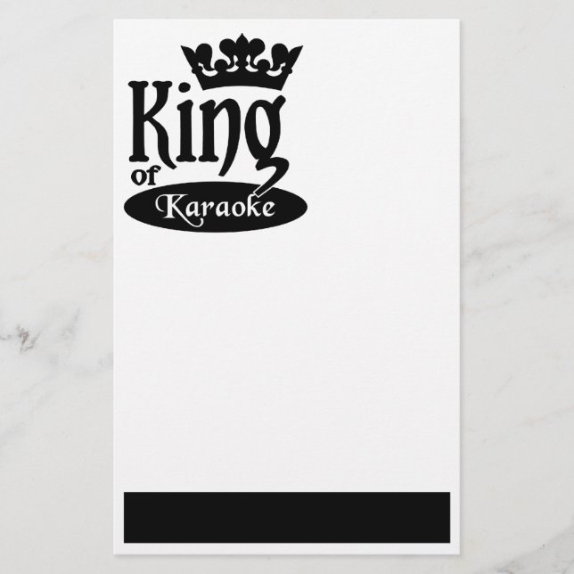 Kung i Karaoke stationär, anpassa Brevpapper (Framsida)