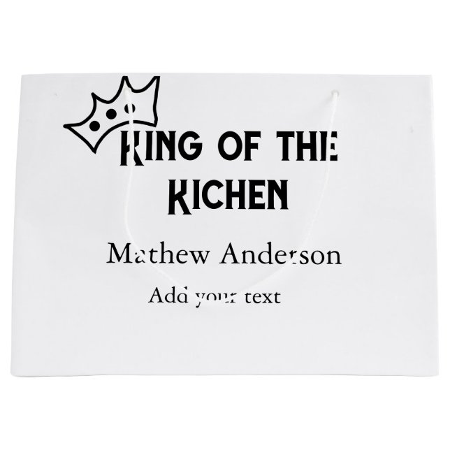 Kung i köket lägg till namn kock bakeri matlagning (Framsidan)