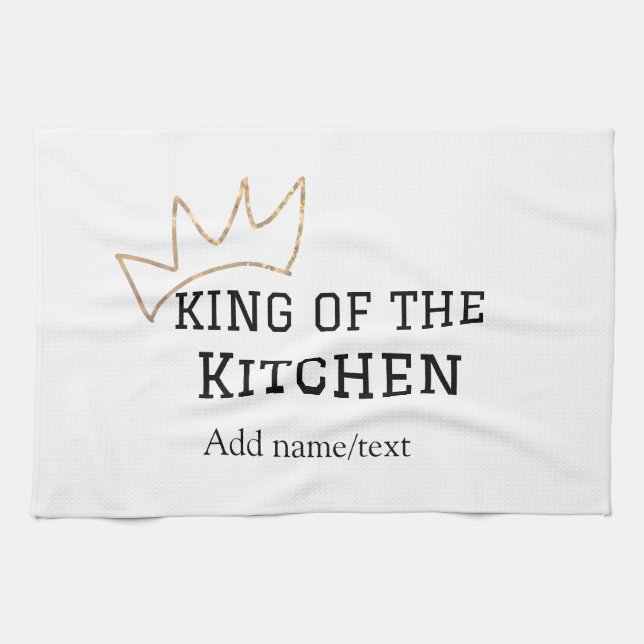 Kung i kökskocken tillsätt namn krona ha kökshandduk (Horisontell)