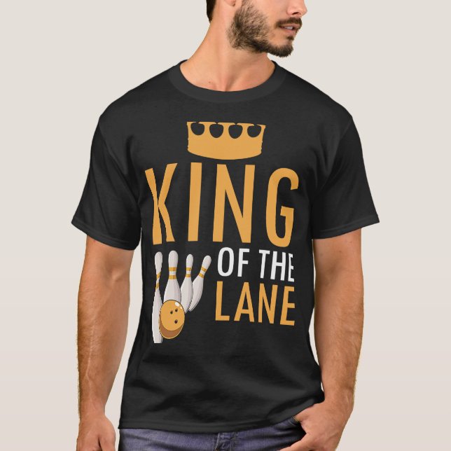 Kung i Lane Boy Manar Player Bowlareare Fläkt T Shirt (Framsida)
