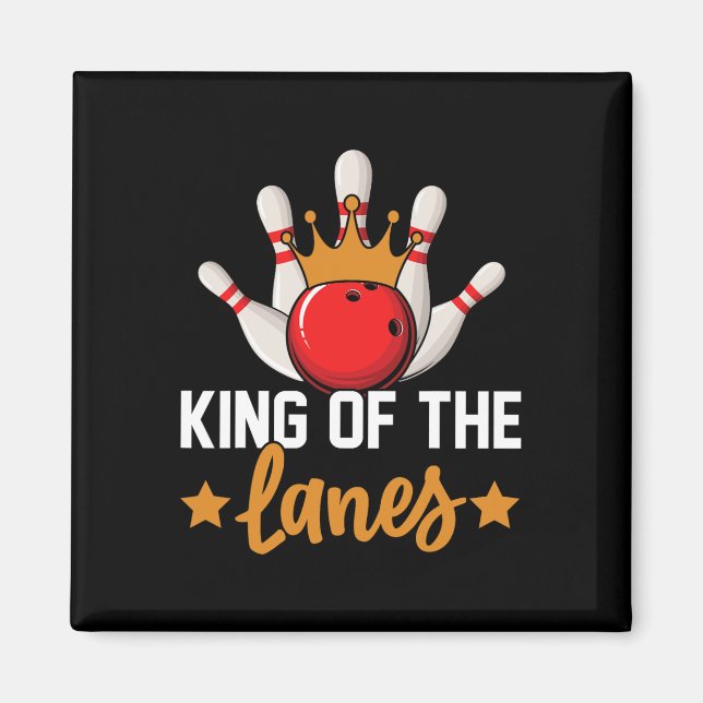 Kung i Lanes I Bowling Magnet (Framsidan)