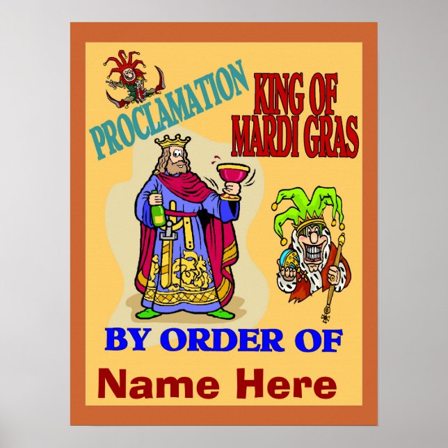 Kung i Mardi Gras, lägg till Namn, Poster (Framsidan)