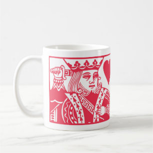 "Kung i mitt hjärta" rött spelkort Kaffemugg