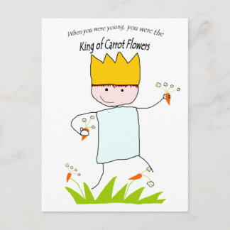 Kung i morotblommor vykort
