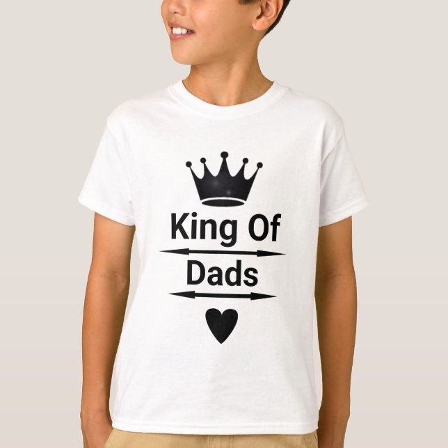 Kung i Pappor Kids T-Shirt Roligt Far's Day Gift (Framsida)