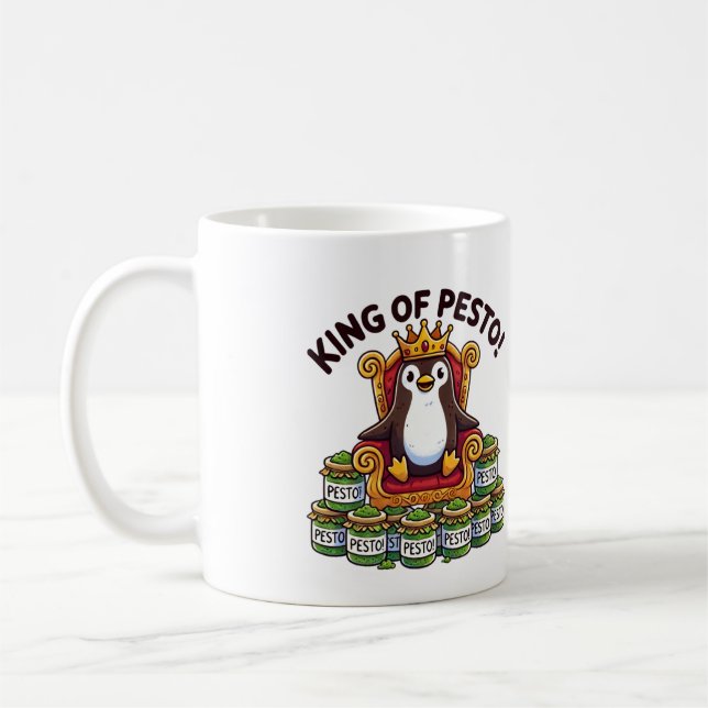 Kung i Pesto Penguin Kaffemugg (Vänster)