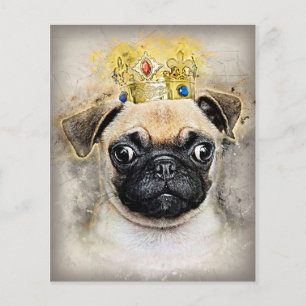 Kung i Pug Hundar, Rolig hund, Pug Älskare-gåva Flygblad