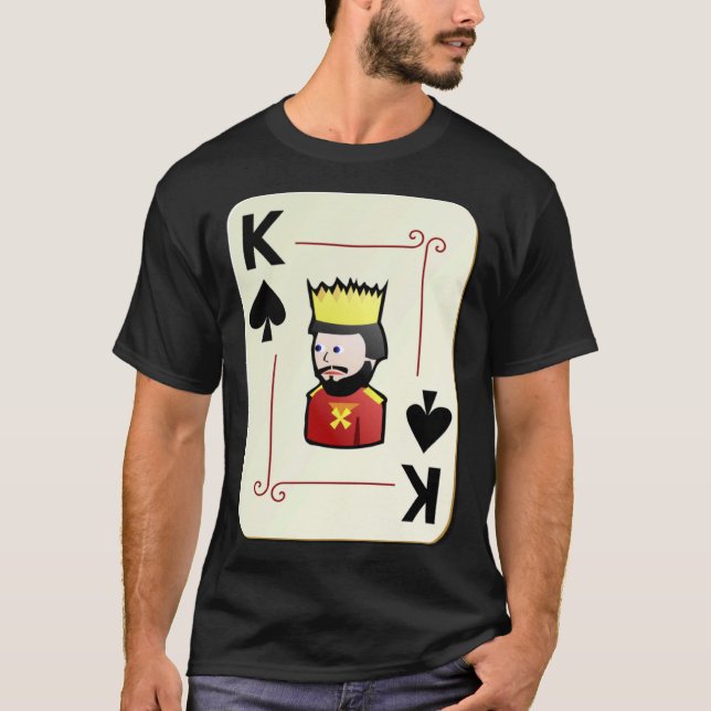 Kung i Spader Deck of Cards Halloween Costume T Shirt (Framsida)
