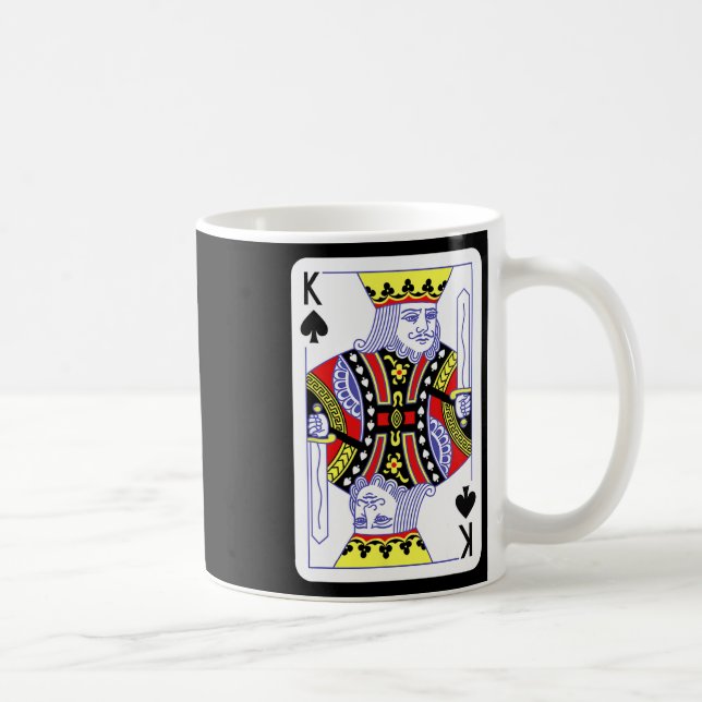 Kung i spader för uppspelningskort Halloween Costu Kaffemugg (Höger)