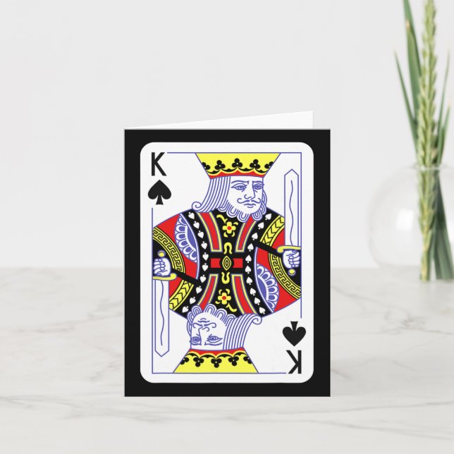 Kung i spader för uppspelningskort Halloween Costu Kort (Framsida)
