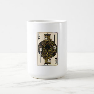 Kung i Spades - Regal Black & Guld Kaffemugg