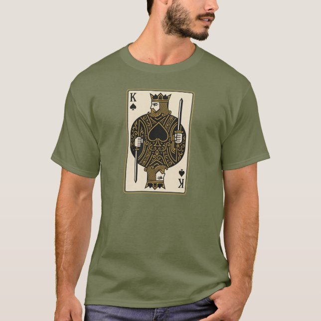 Kung i Spades - Regal Black & Guld T Shirt (Framsida)