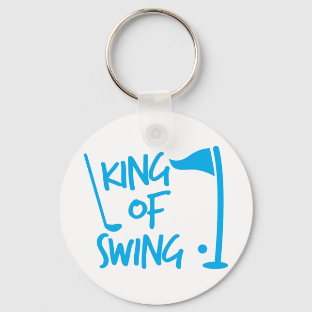 Kung i SWING! golf boll och golf klubb Nyckelring (Framsida)