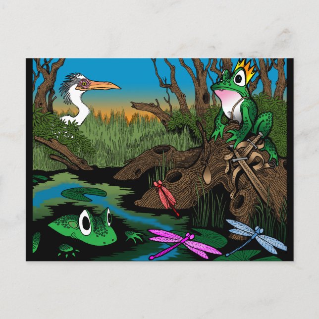 Kung i träsket vykort (Framsida)