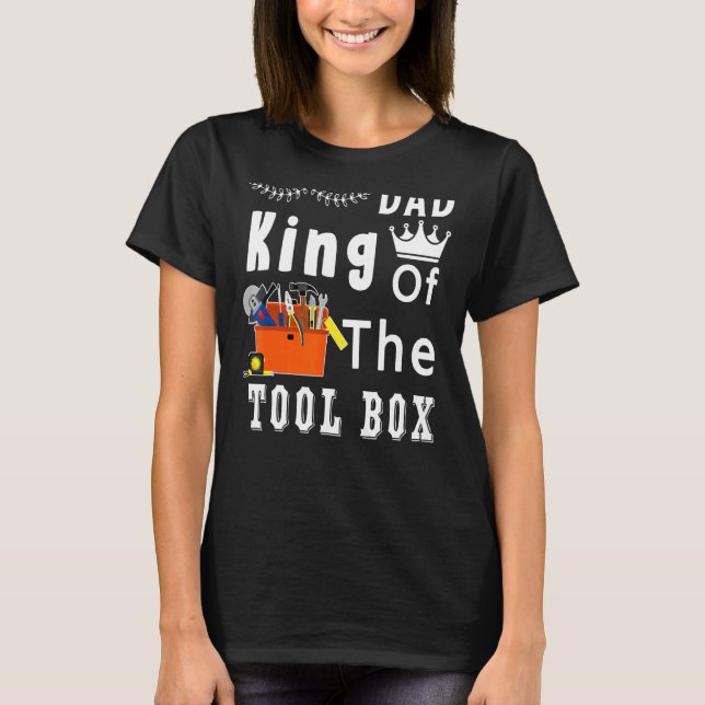 Kung i Verktyg Box Construction Worker Far D T Shirt (Framsida)