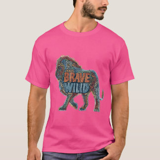 Kung i Vilden - Färgfläckig Lejon typografi i Mana T Shirt