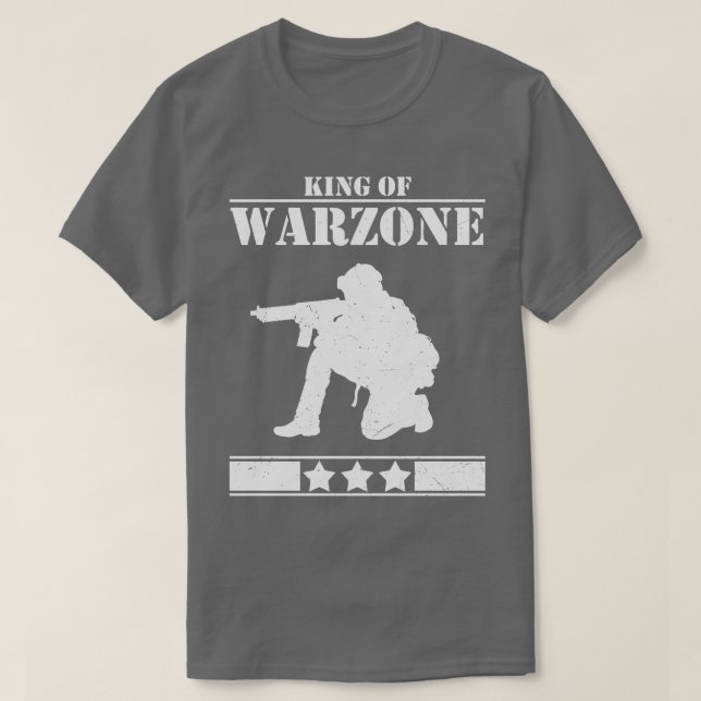 Kung i Warzone Gamer-spel T Shirt (Design framsida)