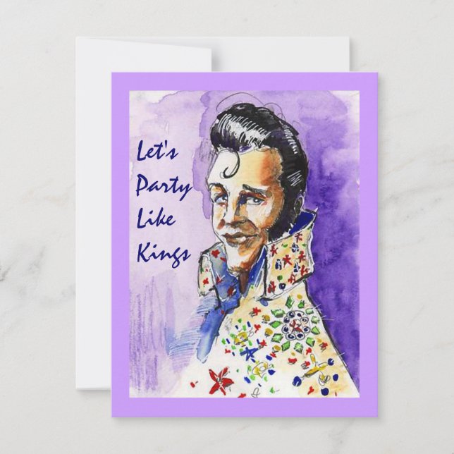 KUNG INBJUDNINGSKORT ROLIGT PARTY LIKSOM KUNG ~ IN (Framsida)