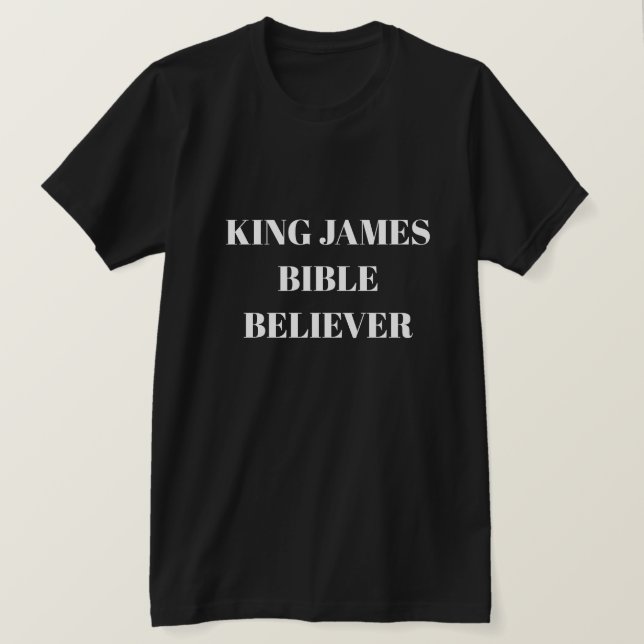 Kung James Bible Believer Mission Black T Shirt (Design framsida)