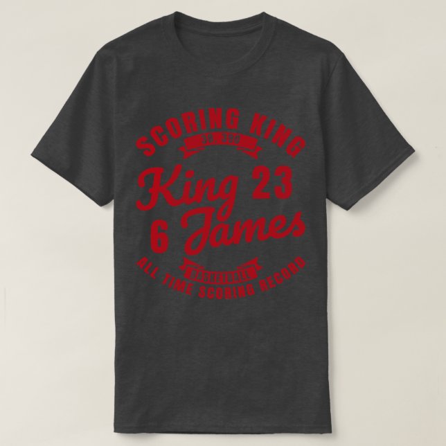 Kung James Scoring Kung Basketball Red Text T Shirt (Design framsida)