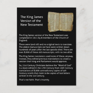 kung james version av det nya vykortet för testame vykort
