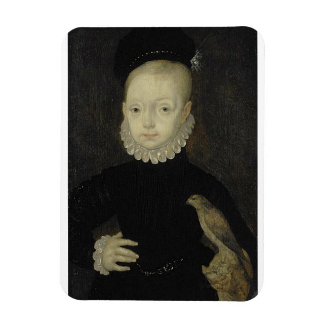 Kung James VI med Sparrow Hawk - 1574 Magnet (Vertikal)