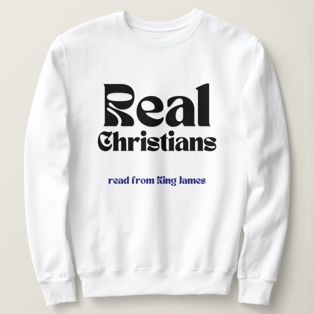 Kung James Women's Sweatshirt Christian Humor T Shirt (Design framsida)