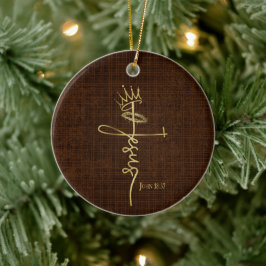 KUNG JESUS Elegant Bronze Christian Jul Julgransprydnad Keramik