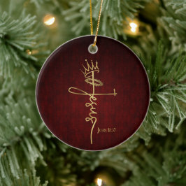 KUNG JESUS Elegant Mahogany Christian Jul Julgransprydnad Keramik