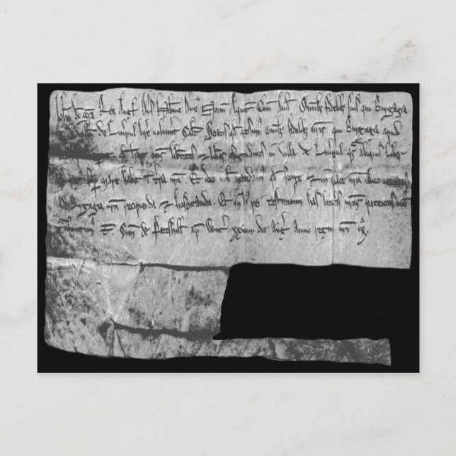 Kung John’s Brev Patent for Liverpool, 1207 Vykort (Framsida)