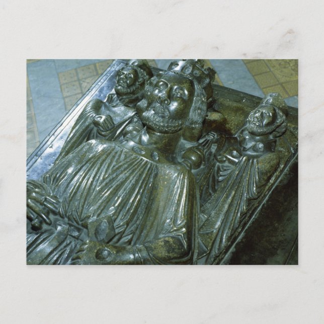 Kung John's Grav med två miniatyrers figurer Vykort (Framsida)