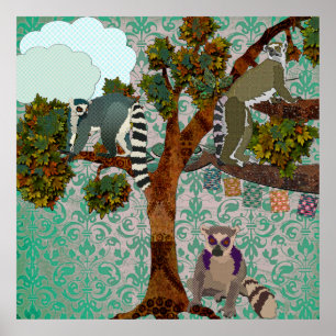 Kung Jullian & Lemurs ut på en labbskada p. Poster