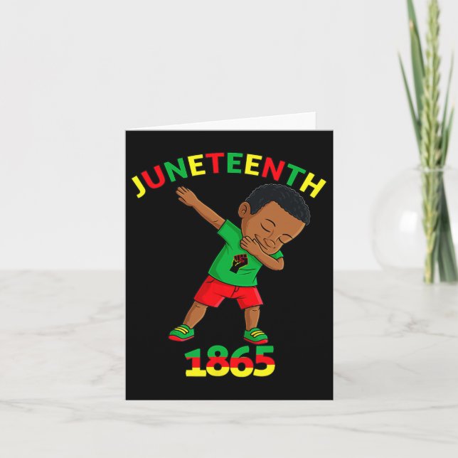 Kung Junetelfte Melanin Brown Skin Boys Kort (Framsida)