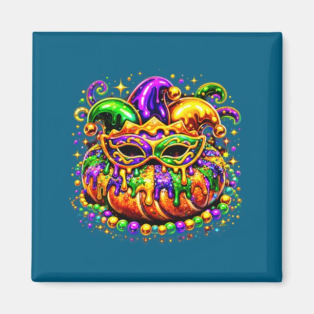 Kung Kaka Guldpärlor Mask Design Magnet (Framsidan)