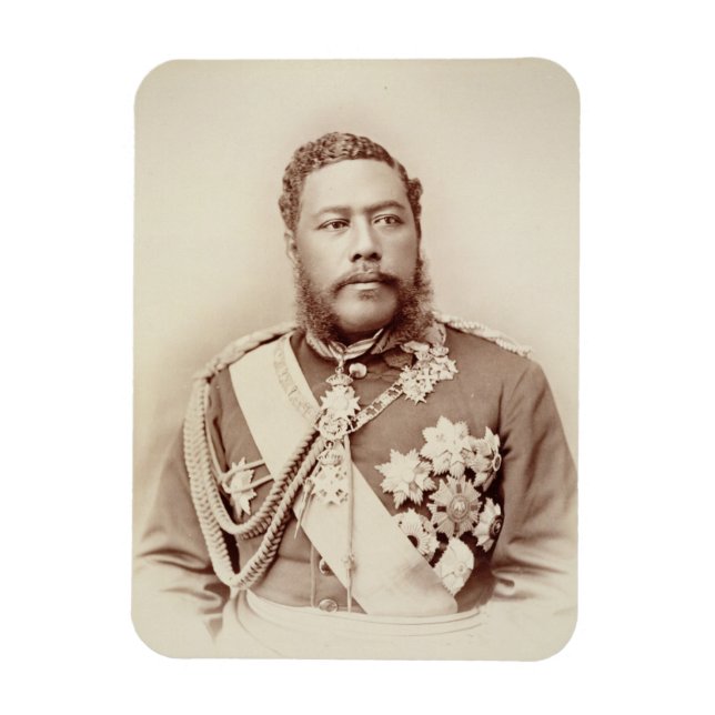 Kung Kalakaua (1836-91), sent c19th (sepiafoto) Magnet (Vertikal)